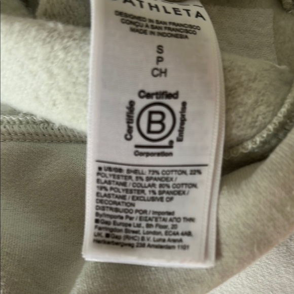 Athleta women’s half zip sweatshirt.  Pale green - Picture 4 of 5
